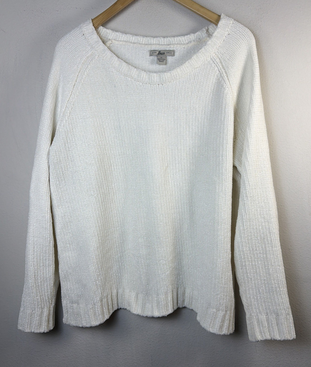 GH Bass Women’s Ivory pullover sweater size XL crew soft cottagecore casual